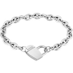 HUGO BOSS Dinya Heart Monogram Belcher Bracelet - Silver