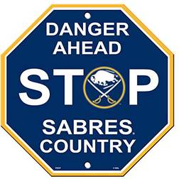 Fremont Die NHL Buffalo Sabres Team Sign, 12" x 12" Stop Sign