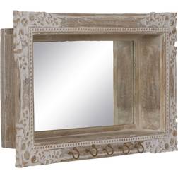 BigBuy Home S8805731 White/Brown Väggspegel 67x38cm