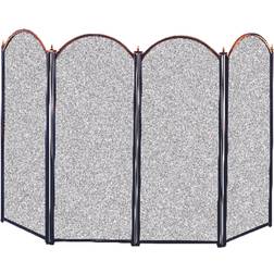 Panacea Black/Gray Antique Brass Fireplace Screen