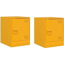 vidaXL Nightstand Mustard Yellow Sengebord 34.5x39cm 2stk