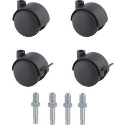 Tente Møbelhjul Ø50mm m/gevind M8x15mm, ps á 4 stk