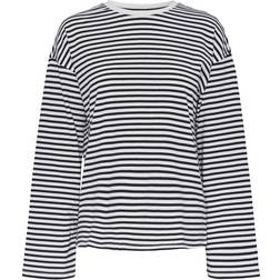 Pieces Sadie Long Sleeve Top - Cloud Dancer Black