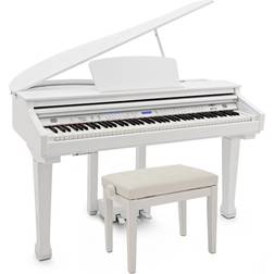 Gear4music GDP-100 Digital Grand Piano with Stool by Gear4music, Gloss White