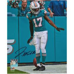 Fanatics Authentic Jaylen Waddle Miami Dolphins Autographed 8''x10'' Aqua Jersey Celebration Photograph