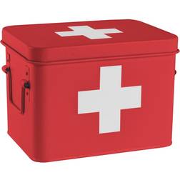 Harbour Housewares Vintage Metal First Aid Box 23cm red