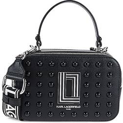 Karl Lagerfeld Simone Studded Leather Camera Bag - Black