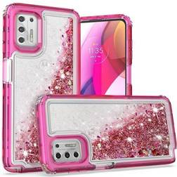 HD Accessory Atomic Quicksand Glitter Waterfall Hybrid Case for Motorola Moto G Stylus 2021