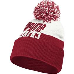 Adidas Men's Scarlet/White Nebraska Huskers Colorblock Cuffed Knit Hat with Pom