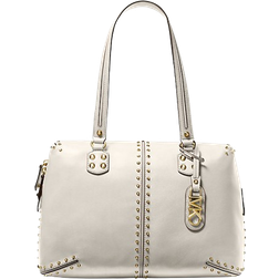 Michael Kors Astor Large Studded Leather Tote Bag - Light Cream