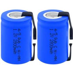 Ycdc 4/5 Sub C Ni-MH Battery 2800mAh Compatible 2-pack