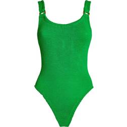 Hunza G Womens Emerald Domino Scooped-back Swimsuit