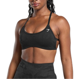 Gymshark Adapt Camo Minimal Bra - Black/Asphalt Grey