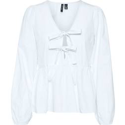 Vero Moda Gili Peplum Blouse - Bright White