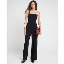 River Island Womens Black Bandeau Wide Leg Jumpsuit
