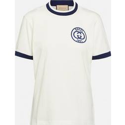 Gucci Logo embroidered cotton T-shirt white