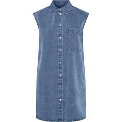 Pieces Abbi Denim Dress - Light Blue Denim