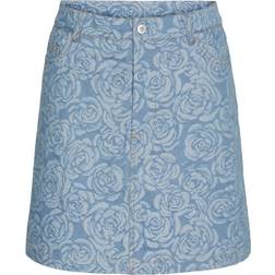 Pieces Kalyn Denim Skirt - Light Blue Denim