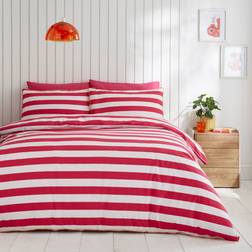 Elements Bold Stripe Magenta Duvet Cover White, Purple (200x200cm)