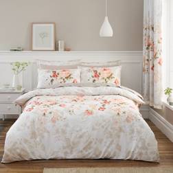 Dunelm Evelyn Rose Coral Duvet Cover Orange (220x260cm)