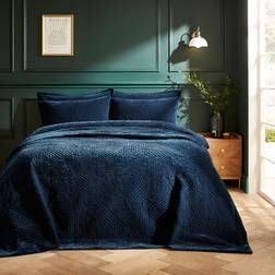 Dunelm Haisley Geo Bedspread Blue (235x235cm)