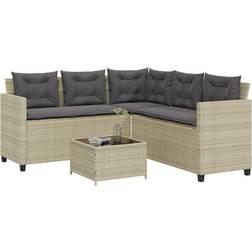 vidaXL Garden Sofa with Table and Cushions Outdoor Lounge Set