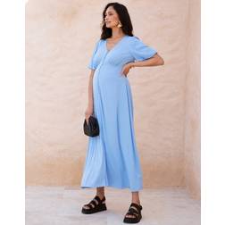 Seraphine Kleid mit Knopfleiste und V-Ausschnitt