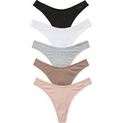 PINK High-Leg Thong Panties 5-pack - Spring Basic