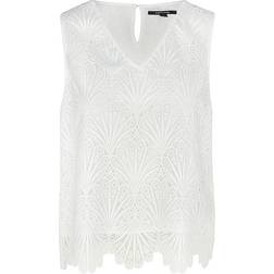 Comma Sleeveless Lace Top - White