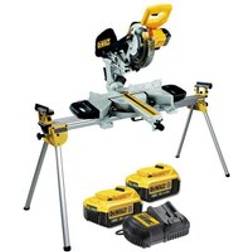 Dewalt DCS365M2 18v Cordless XPS 184mm Mitre Saw, 2 x 4.0ah DE7023 Leg Stand