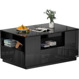 Makika Modern Entertainment Black High Gloss Coffee Table 57x95cm