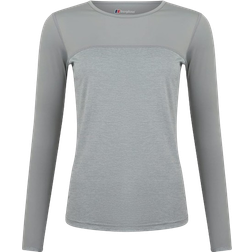 Berghaus Women's Voyager Long Sleeve Crew Tech Baselayer T-shirt - Grey/Light Grey