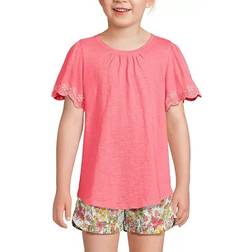 Lands' End Girls 2-18 Flutter Eyelet Sleeve Top