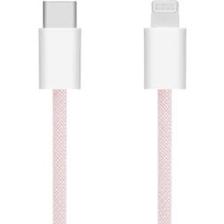 Linocell Flettet USB-C- til Lightning-kabel Rosa 1 m