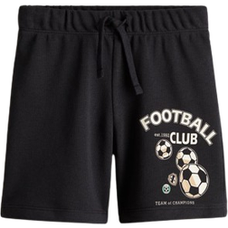 H&M Kid's Printed Sweatshorts - Black/Football Club