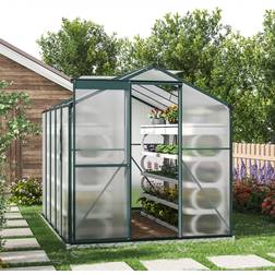 LivingAndHome Polycarbonate Transparent Greenhouse with Frame