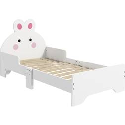 ZONEKIZ Rabbit Design Toddler Bed 29.1x56.3"