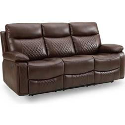 Carson Faux Leather Brown Sofa 208cm 3 Seater