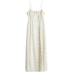 H&M Midi Dress With Laces - Natural White/Floral