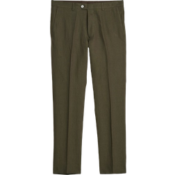 Oscar Jacobson Denz Linen Trousers - Olive