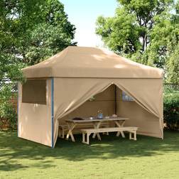 vidaXL Pop-Up Hopfällbart Partytält Med 4 Sidoväggar Beige