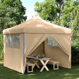 vidaXL Pop-Up Hopfällbart Partytält Med 4 Sidoväggar Beige