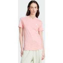 adidas Essentials Slim 3-Stripes T-Shirt Semi Pink Spark White