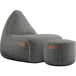 SACKit Cobana Lounge Grey Chair & Pouf Sitzsack 2Stk.