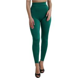 Dolce & Gabbana Green High Waist Designer Women's Leggings