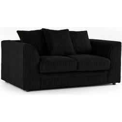 Furniture 786 Chicago Jumbo Cord Black Sofa 15.5cm 2 Seater