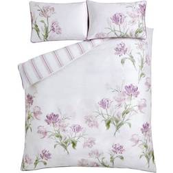 Laura Ashley Gosford Grape Duvet Cover Purple, Pink, White (200x137cm)