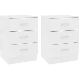 vidaXL Sengeborde 2 Stk 38 x 35 x 56 cm Hvid Sengebord 35x38cm 2stk