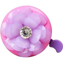 MINI FACTORY Bike Bell for Girls, Bicycle Handlebar Cute 3D Crystal Diamond Flower Pattern Bike Safe Cycling Ring Horn Purple