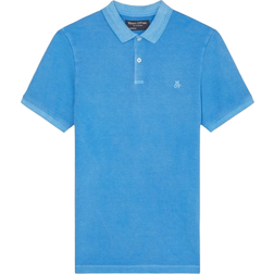 Marc O'Polo Pique Shaped Polo Shirt Made From Organic Cotton Stretch - Azure Blue